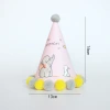 Party hat, pom-pom birthday hat, pointed hat, children's and babies' first birthday, cake shop goddess style Item Picture
